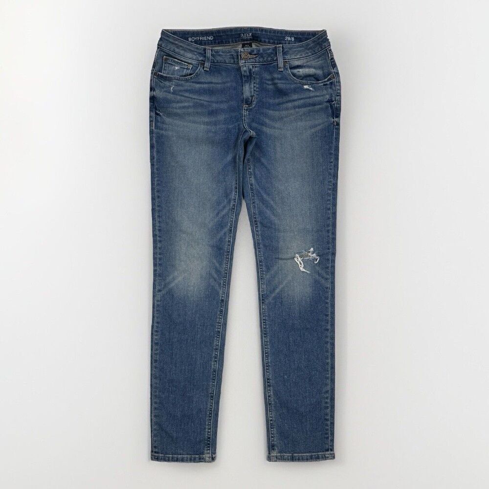 Ana Jeans Womens 29/8 Boyfriend Distressed Low Mid Denim Blue Measures 31 x 29.5